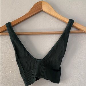 Free People Forest Green Ribbed bralette Top XS